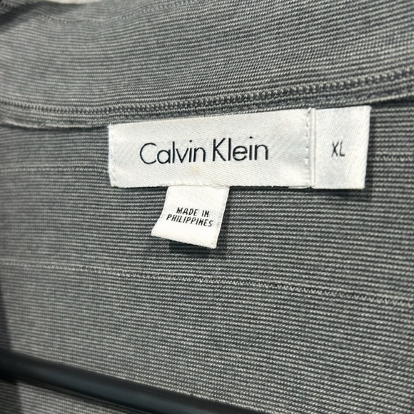 Men’s Calvin Klein Long Sleeve Collared Shirt Grey Size XL - Picture 2 of 4